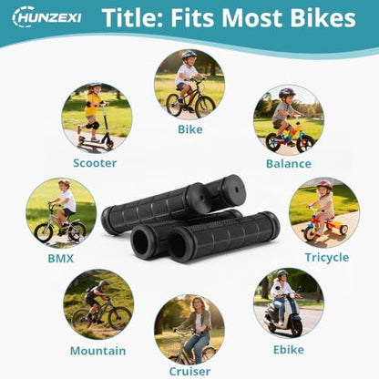 CHUNZEXI 4 PCS Rubber Bike Handlebar Grips - color: Black