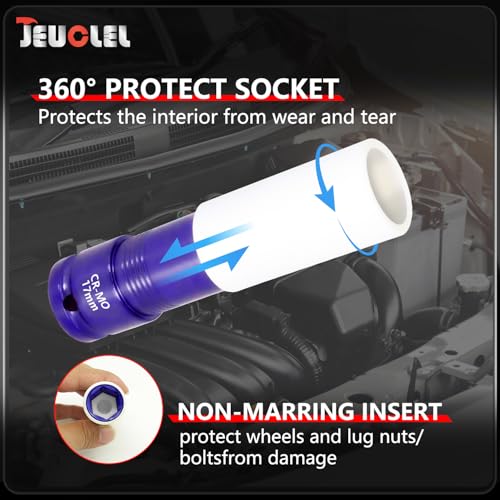 17mm 1/2"Drive Wheel Protector Impact Socket, Lug Nut Impact Socket - size: 17MM