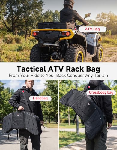 KEMIMOTO Portable ATV Front Rear Rack Bag UTV Cargo Bed Storage