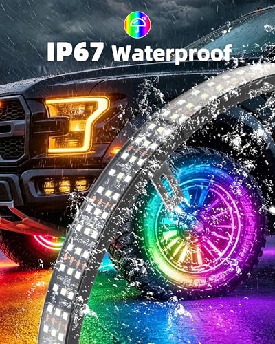 15" Three Rows Double Sided Wheel Lights RGBW LED Wheel Ring Lights - size: 15.5inch