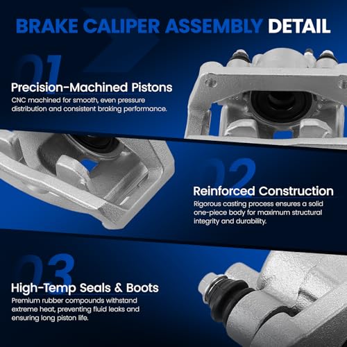 Rear Brake Caliper Assembly for Dodge Ram 1500 2002-2010 - size: Rear [18B4836 & 18B4837]