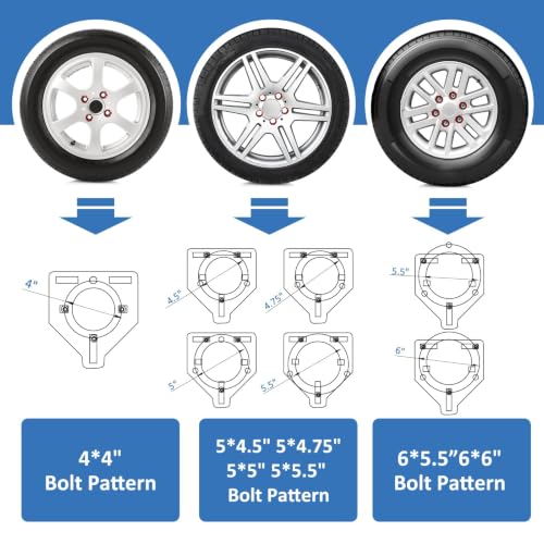 GADFISH Stainless Steel Spare Tire Carrier Mount, Elevated Folding 16.5 Inch Trailer Spare Tire Mount Holder，Fits 4/5/6 Lugs Trailer Wheels on 4"/4.5"/4.75"/5"/5.5" and 6" Bolt Patterns(Silver) - color: Silver