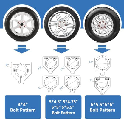 GADFISH Stainless Steel Spare Tire Carrier Mount, Elevated Folding 16.5 Inch Trailer Spare Tire Mount Holder，Fits 4/5/6 Lugs Trailer Wheels on 4"/4.5"/4.75"/5"/5.5" and 6" Bolt Patterns(Silver) - color: Silver