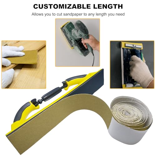 Total 30 Yards 2-3/4" Wide PSA Continuous Roll Kit - 80, 120, 180, 220, 320, 400 Grit Longboard Sandpaper, Self Adhesive Stickyback Sanding Sheets Paper for Automotive, Woodworking Sanding Blocks