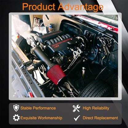 4" LS Swap Cold Air Intake Kit Fit for Camaro Chevelle GTO Monte Carlo Caprice LS1 LS2 LSX LQ4 LQ9 Restomod