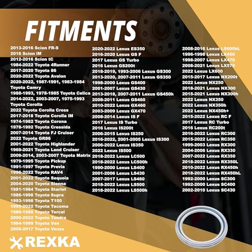 Rexka 24pcs Transfer & Differential Service Gasket Kit Compatible with Toyota Lexus 4Runner Land Cruiser Tundra Tacoma FJ Cruiser Highlander RAV4 Sequoia Sienna 1215710010 9043024003 90430A0003 - color: 24pcs