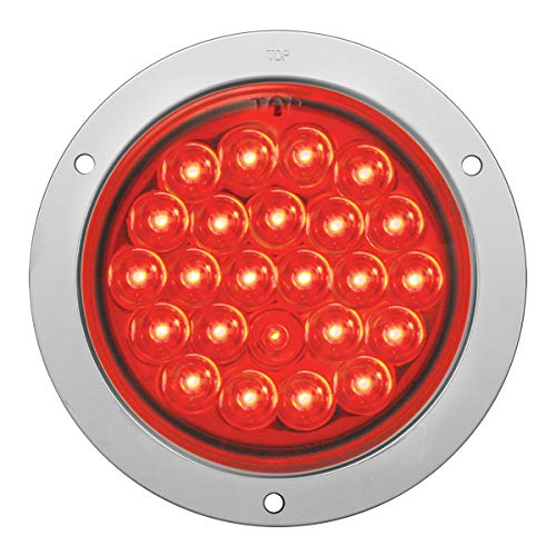 GG Grand General 78253 Red/Red LED Light (4" Pearl Clear Rim and Pigtail, Lens) - color: Red/Red, style: w/Cr. Plastic Bezel