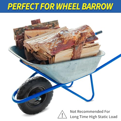 GICOOL 4.80/4.00-8" Wheelbarrow Tire, 16" Flat-Free Solid Tire and Wheel, 3-6" Centered Hub, 5/8" & 3/4" Bearing, For Garden Wagon Cart Trolley Dolly (1 Pack) - size: 4.00-8（1 Pack）