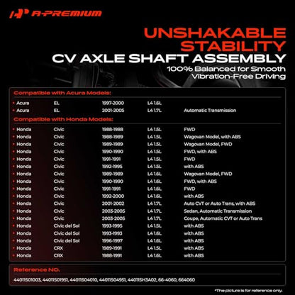 A-Premium Front Left Driver Side CV Axle Shaft Assembly - style: Front Driver Side