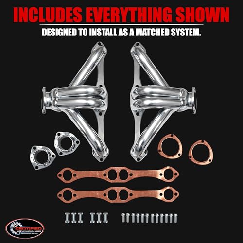 Ceramic Coated Block Hugger Headers for Small Block Chevy SBC 265 283 302 305 327 350 400 Gen 1 V8 Fits 1923–1959 Street Rods Tri-Five Chevys Early Trucks by Certified Automotive Experts - style: Ceramic Coated Block Hugger Headers