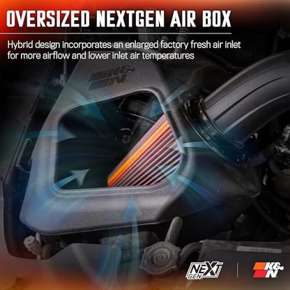 K&N NextGen Cold Air Intake System: High-Flow Cotton Filter: Compatible with 2019-2026 RAM 1500; 50-1578 - style: NextGen