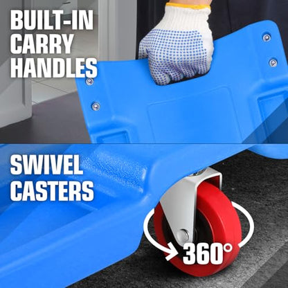 DNA MOTORING 36" L X 17" W x 4.25" H Vehicle Repair Low Profile Automotive Creeper w/Padded Headrest, Blue, TOOLS-00201-BL - color: Blue, size: 36 Inches