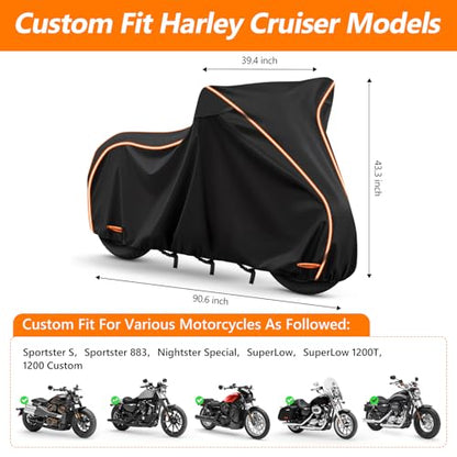 Motorcycle Cover for Harley Davidson Sport Model 420D & Cotton Lining - size: for Sport Models Nightster