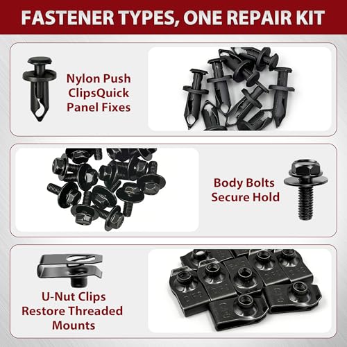 35PCS Universal Style Engine Under Cover Splash Shield Body Bolts Screws, Bumper Clips& Fender Liner Push Retainer Fastener Rivet Clips Compatible with Most Brand of Vehicles - style: Splash Shield Screws Universal Fit