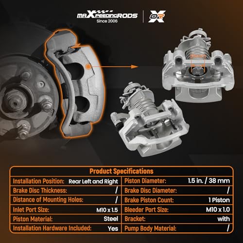 maXpeedingrods Rear Disc Brake Calipers for Chevrolet Cobalt HHR Malibu - size: 18B4893+18B4892