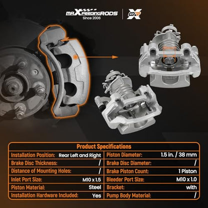 maXpeedingrods Rear Disc Brake Calipers for Chevrolet Cobalt HHR Malibu - size: 18B4893+18B4892