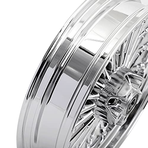 TOFR 18x3.5 16x3.5 Chrome Fat Spoke Wheels For Harley Touring Baggers 00-08 - color: Chrome, size: Front:18x3.5 Rear:16x3.5