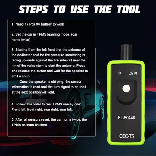 AICEL TPMS Relearn Tool EL-50448 for GM Tire Pressure Sensor, Green - color: Green