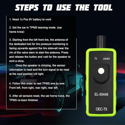 AICEL TPMS Relearn Tool EL-50448 for GM Tire Pressure Sensor, Green - color: Green