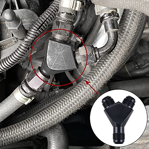 EVIL ENERGY 10AN Y Block Flare Fitting Adapter Union Splitter Black - size: 3 × 10AN