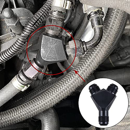 EVIL ENERGY 10AN Y Block Flare Fitting Adapter Union Splitter Black - size: 3 × 10AN