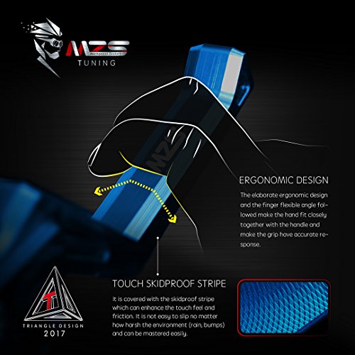 MZS Blue Motorcycle Clutch Brake Levers, Short Adjustable CNC Handle Set - color: Blue