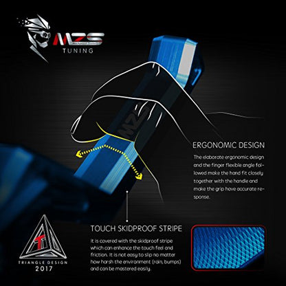 MZS Blue Motorcycle Clutch Brake Levers, Short Adjustable CNC Handle Set - color: Blue