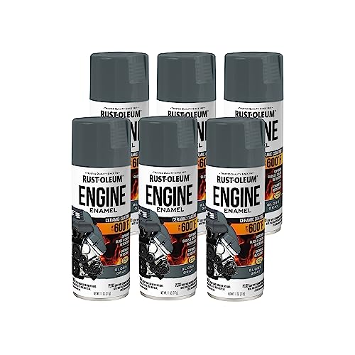 Rust-Oleum Automotive Engine Enamel Spray Paint, Gloss Gray - color: Gloss Gray, size: 11 Ounce (Pack of 6)