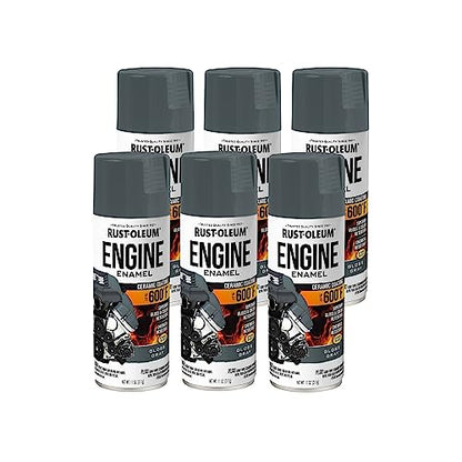 Rust-Oleum Automotive Engine Enamel Spray Paint, Gloss Gray - color: Gloss Gray, size: 11 Ounce (Pack of 6)