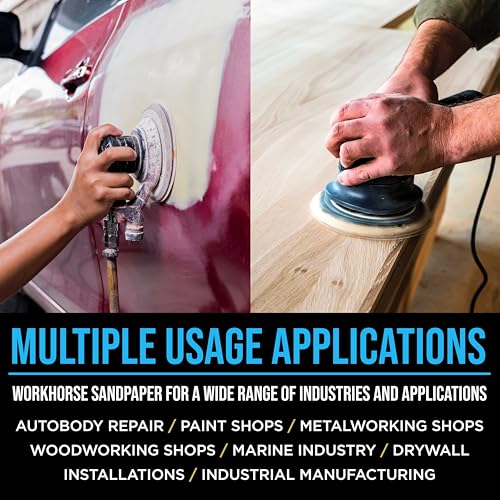 ProductionShop Premium 120 Grit 6" Rhombus Diamond Shape Blue Sanding Discs, 6-Hole, Box of 50 - Hook & Loop Anti-Clogging J-Cloth Dustless Sandpaper for Random Orbital Sanders, Sand Auto Paint, Wood - style: 120 Grit