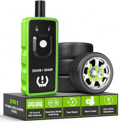 EL-50448 & EL-50449 TPMS Relearn Tool for GM and Ford, 2IN1 TPMS Reset Tool - color: Green