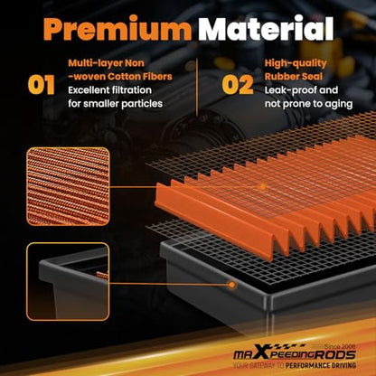 maXpeedingrods MX-2370 Engine Air Filter Washable Reusable, Requires No Oil - size: MX-2370