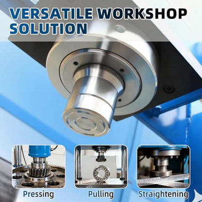 30 Ton Capacity Hydraulic Shop Press, Heavy Duty Pressing,Protective Grid Guard Fully Welded H-Frame, Air & Manual Dual Operation