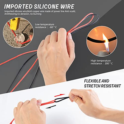 HANDSKIT Electrical Multimeter Test Leads Set with Alligator Clips
