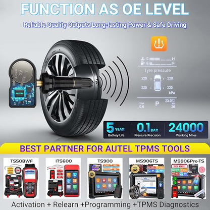 Autel MaxiTPMS TS508WF Kit, TPMS Programming Tool& 8 Rubber Valve MX-Sensor