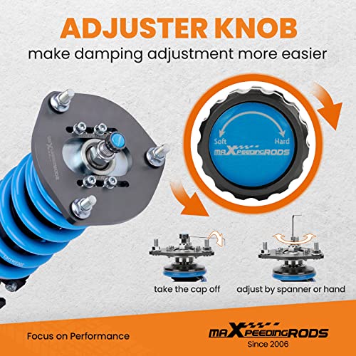maXpeedingrods Coilover for Toyota Camry 2007-2011, for Lexus ES350 2007-2012, for Toyota Avalon 07-11, 24 Level Damping Adjustable Coilovers Suspension Kit, Height Adjustable T6 Upgrade Lowering Kit