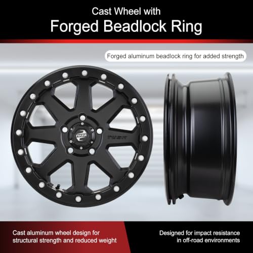 Tusk 4/137 Uinta Beadlock Wheel - 15x7, 4.0+3.0, Matte Black