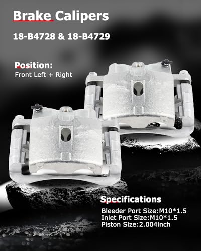 cciyu Front Left & Right Disc Brake Calipers w/Bracket 18-B4729 18-B4728 - size: Front[18-B4729+18-B4728]
