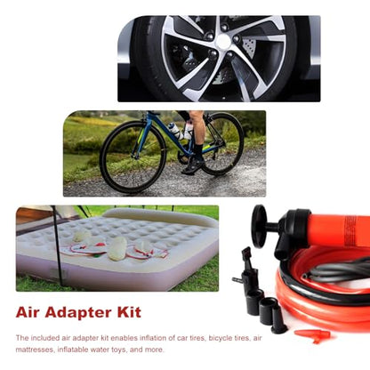Car Siphon Fluid Transfer Pump, Multi-Purpose Inflation Pumps Liquids Transfer Tool Kit, Portable Fluid Extractor Hand Pump Kit for Gasoline Water Oil, Car Accessories