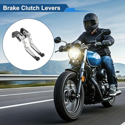 Short/Long Brake Clutch Levers for Kawasaki Ninja ZX6R 636 00-04 - color: Silver Tone Handle Black End