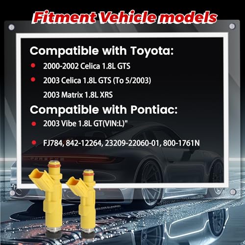 4-Pack Fuel Injectors Set | Compatible with Toyota Celica 2000-2003 Matrix Pontiac Vibe 2003 1.8L L4| Replaces FJ784 842-12264 23209-22060-01 - size: 4 X FJ784