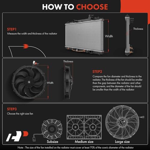 A-Premium 16'' 16 inch Slim Universal Electric Cooling Fan Assembly - style: 16 inch