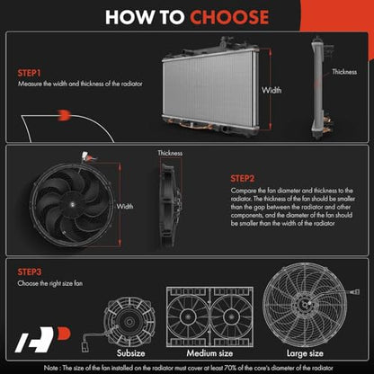 A-Premium 16'' 16 inch Slim Universal Electric Cooling Fan Assembly - style: 16 inch