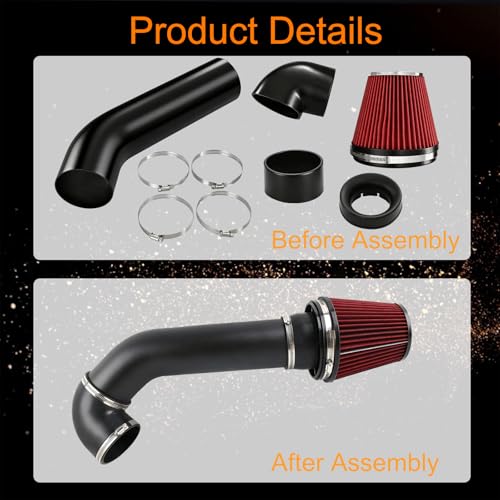 4" LS Swap Cold Air Intake Kit Fit for Camaro Chevelle GTO Monte Carlo Caprice LS1 LS2 LSX LQ4 LQ9 Restomod