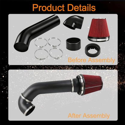 4" LS Swap Cold Air Intake Kit Fit for Camaro Chevelle GTO Monte Carlo Caprice LS1 LS2 LSX LQ4 LQ9 Restomod