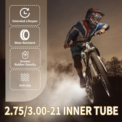 2 Pack 2.75/3.00-21” Heavy Inner Tube, 80/100-21(300/325-21) Inner Tube - size: 2.75/3.00-21 (2 Pack)