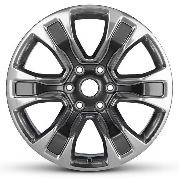 20x9 in Aluminum Wheel Rim 6 Lug 139.7mm 19mm Offset 77.8mm CB| Polished Face w/Painted Inlay Charcoal finish Fits 2019-2024 Dodge Ram 1500 | New OEM Surplus | 5YD591AUAA - size: 20x9 - OEM Surplus