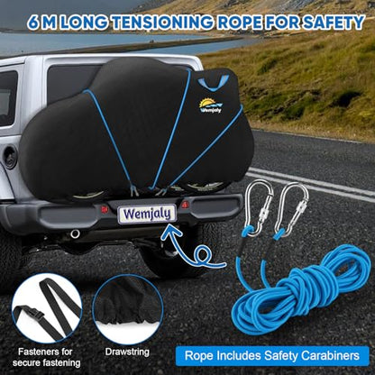 Bike Cover for 2 Bikes - 900D Heavy Duty Bicycle Cover Waterproof Outdoor Bike Rain Cover for Transport on Rack Wind Proof Bicycle Rack Covers with 6M Elastic Cord