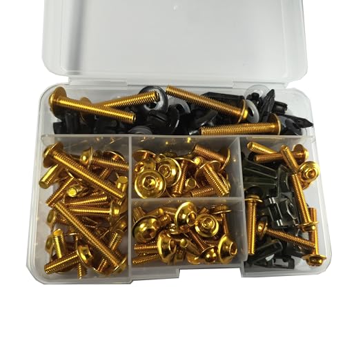 210pcs Motorcycle Fairing Bolts Kit for Sportbike Gold - color: Gold
