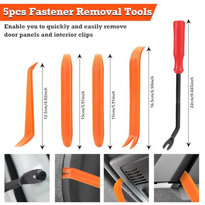 Car Retainer Clips & Fasteners Kit – 16 Universal Sizes Nylon Bumper, Fender Rivets, Door Panel Clips, and Plastic Rivets with 10 Cable Ties and Removal Tool for Toyota, Ford (635pcs) - style: 620pcs
